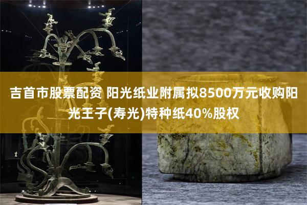 吉首市股票配资 阳光纸业附属拟8500万元收购阳光王子(寿光)特种纸40%股权