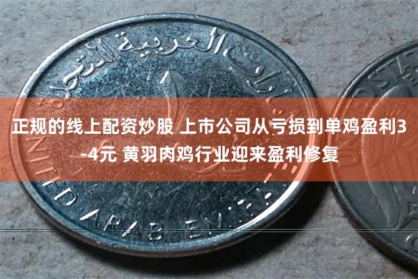 正规的线上配资炒股 上市公司从亏损到单鸡盈利3-4元 黄羽肉鸡行业迎来盈利修复